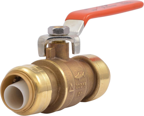 SharkBite 3/4 Inch Ball Valve, Push to Connect Brass Plumbing Fitting, Water Shut Off