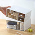 Desk Organizer, White Plastic Makeup Organizer with 4 Drawers, Vanity & Bathroom Storage Box for Dresser or Counter