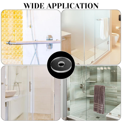 30 Pack 3/4 Inch Clear Plastic Washers, Flat Vinyl Replacement Parts for Glass Shower Door Handle and Towel Bars