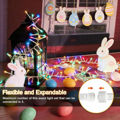 46ft 500 16 LAMPHOME LED Easter String Lights Plug in, Pastel Twinkle Fairy Lights, Modes Waterproof Easter Outdoor