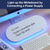 TSJ OFFICE Glass Desktop Whiteboard - 17 X 7 Inches Small Dry Erase Board with Blue Light, Notepad with Drawer for