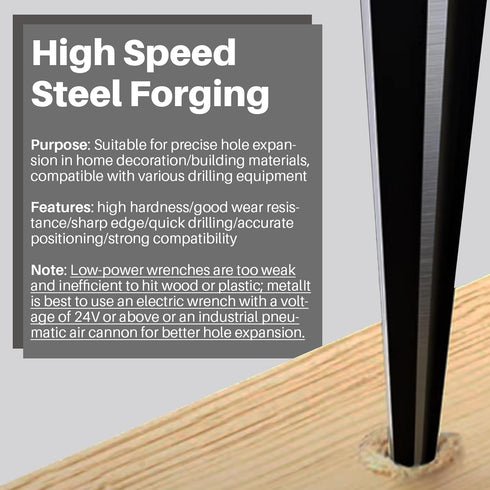 Tapered Reamer Set with T Handle, 3-13mm & 5-16mm, 6 Fluted Carbon Steel Hex Shank for Guitar Woodworking, 2pcs