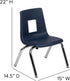 EMMA 12-inch + OLIVER Navy Student Stack School Chair