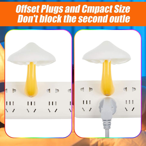6 Pack 7 Mudder Mushroom Night Light LED Night Light Plug in Lamp Color Changing Magic Cute Shaped Lamp Wall Decor