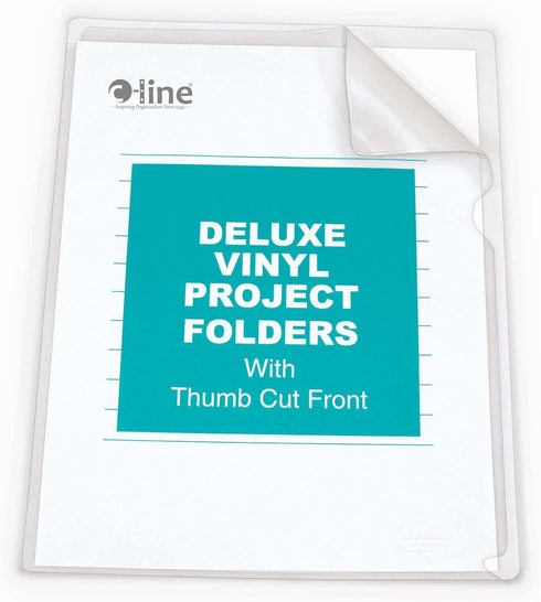 C-Line Deluxe Super Heavyweight Non-Glare Vinyl Project Folders, Letter Size, Clear, 50 per Box