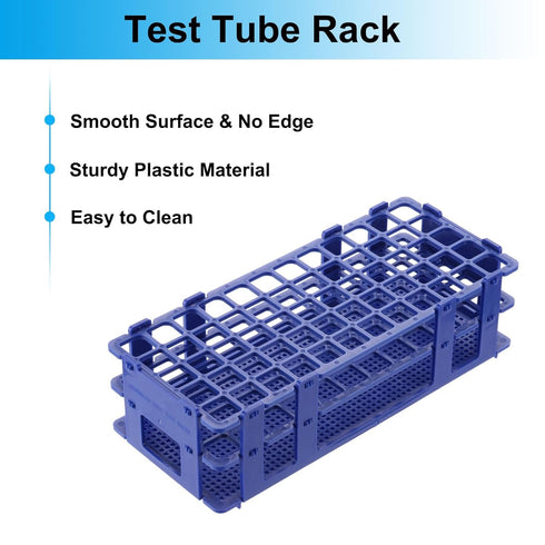 PATIKIL 60 Holes Test Tube Rack, 2Pcs Detachable Plastic Holder Stand for 16mm Dia Tube for Laboratory Scientific