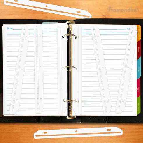 Framendino 80 Pack Magazine Holders, 3 Hole Punched for 3 Ring Binder, Organizer Insert Strips for File Book Craft