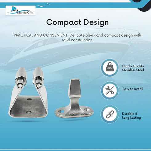 MARINE CITY Door Stopper Catch and Holder, Heavy-Duty Stainless Steel, Rust-Resistant for Boats and RVs