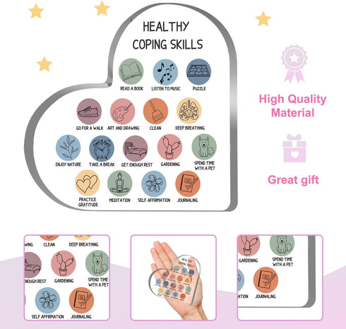 Therapy Office Decor - Anxiety Healthy Coping Skills Mental Health Decorations for Classroom, Therapist Supplies