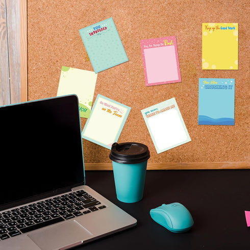 Qilery 100 Pcs Empowering Sticky Note Pads, 3 x 4 Inch, Motivational Fun Notepads, Gifts for Office