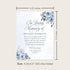 Set 4.255.5in.(Folded Personalized Soft Blue Floral Sympathy Thank You Cards, Folded Watercolor In Loving Memory Notes