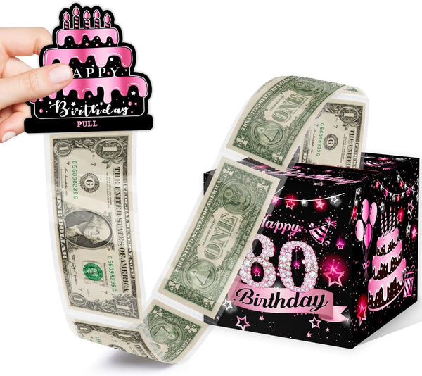 Toerifer Money Box for Cash 80th Birthday Gift, 80 Years Old Surprise Box