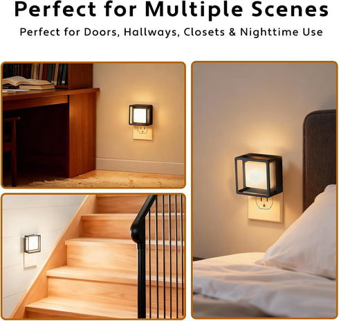 JKHTBDM 2 Pack 0-60LM Decor,Cozy Night Lights Plug into wall,Adjust Brightness Motion Sensor Night Light,for Modern
