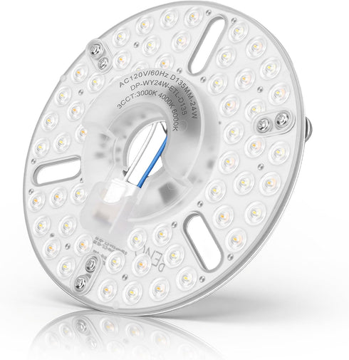 5.3 Inch Ceiling Fan LED Light Replacement, 24W Dimmable 3CCT 3000K 4000K