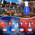 26Ft ST38 12+1 Bulbs 4th LAMPHOME Red White Blue LED String Lights, Patriotic Red White and Blue Lights Outdoor