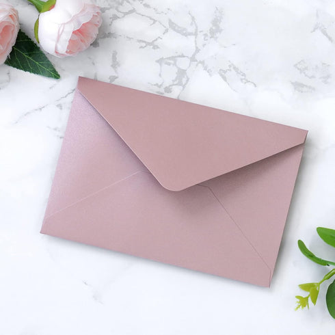PONATIA 50 Pack A4 Envelopes, 4 1/4 x 6 1/8 Inches Dusty Rose Envelopes for Gift Cards, Wedding Details Cards