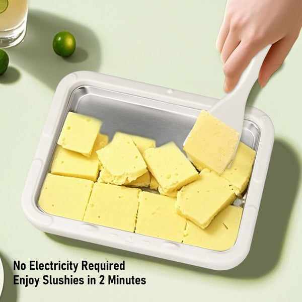 Eminchu 2 Frozen Rolled Ice Cream Maker, Stainless Steel DIY Ice Cream Roll Tray with Scrapers, Ideal for Homemade