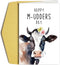 Oamiolek Funny Mother's Day Card for Her, Cute Dairy Cow Mother's Day Card,