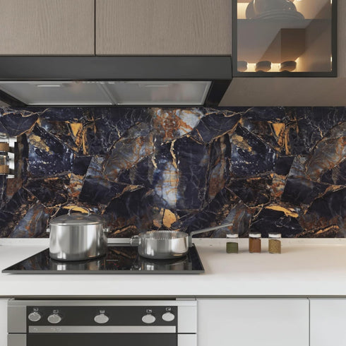 16" 118" Black Marble Contact Paper, Peel and Stick Self-Adhesive Waterproof Wallpaper for Renters and Kitchen