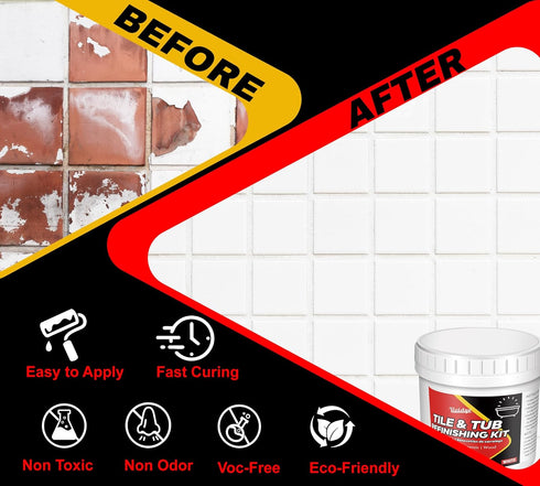 Vividye 35oz Countertop, Tub and Tile Refinishing Kit, Tub Refinishing Kit with Complete Tools and Hardener, Ceramic