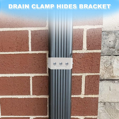 Downspout Adapter Gutter Pipe Clip Hidden Bracket Set of 2, 2x3, White