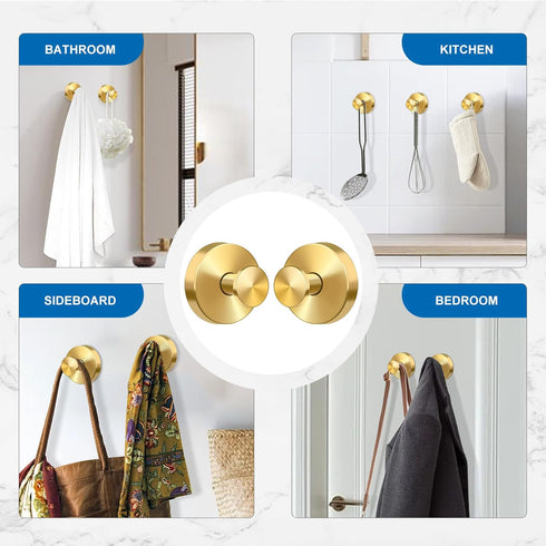 EASETROL (4, Suction Cup Hooks for Shower Towels Robes, Heavy Duty Wreaths Hangers Hooks Stainless Steel, No Drill on