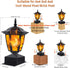 4x4, 5x5 6x6 2 Pack Dynaming Solar Flame Post Lights Outdoor, Solar Powered Lamps Fence Post Cap Lights, Flickering