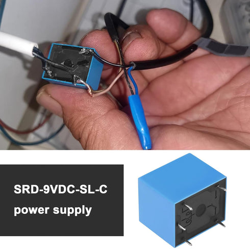 ECSiNG 10PCS 5-Pin Terminals 9VDC Power Relay - PC Board Relay for Industrial Control, Automotive Electronics