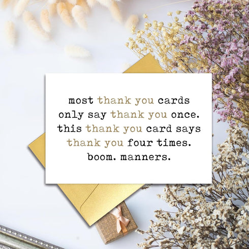 GVMGVM Funny & Sarcastic Thank You Card, Humorous Thank You Card for Doctor Nurse Teacher Boss Coworker Friend