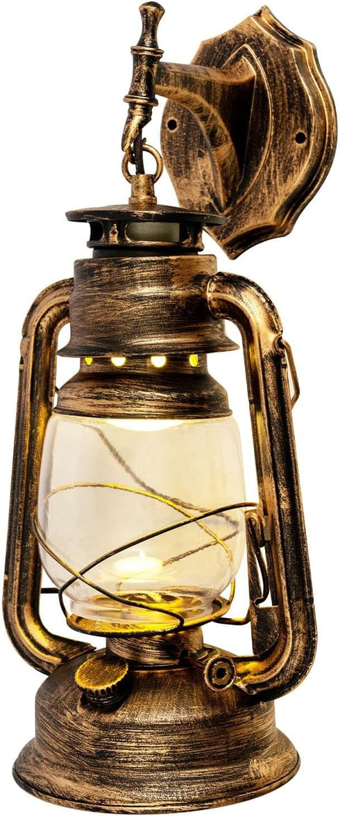 trggvvrt E27 Bulb Wall-Mounted Light Fixture, Antique Lanterns Wall Sconce, Rustic Lantern Wall Lamp, Vintage Retro
