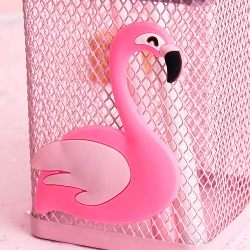 Trycooling 2 Pack Metal Cute Pen Pencil Holder, Office Home Desk Square Cup Caddy for Girls