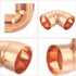 uxcell 3 Pcs 1.5 inch 90 Degree Elbow Copper Pipe Fitting Connector for Plumbing, Sweat Solder Connection