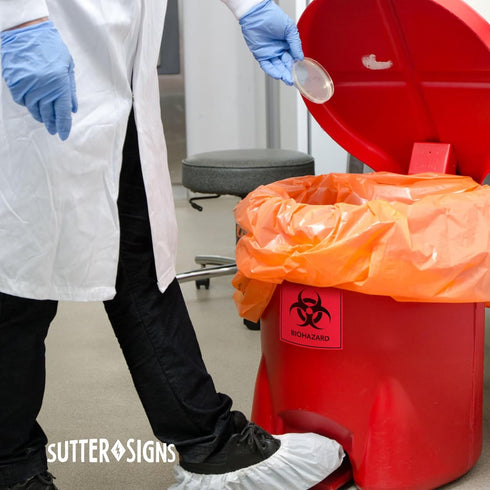Biohazard Stickers Signs by Sutter Signs (Pack of 10) | Decals for Labs, Hospitals, and Industrial Use
