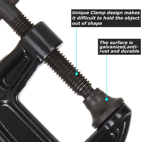 1 Inch C-Clamp Set, 12-Pack Quality Iron Clamps for Woodworking, Welding, Building