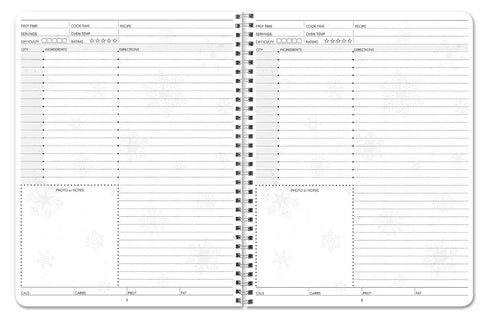 BookFactory Holiday Recipe Book, My Favorite Holiday Recipes, Fill in Recipe Journal, 100 Pages, 8.5" x 11"
