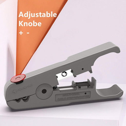 Yankok S501B Cable Stripping and Cutting Tool Gray with Adjustable Blade Depth for UTP, FTP, STP, CAT5/5e CAT6/6a