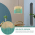 -30X30X23cm OSALADI Drum Lamp Shade Bamboo Lampshade Green Printing Pattern Lamp Cover Chandelier for Floor Table