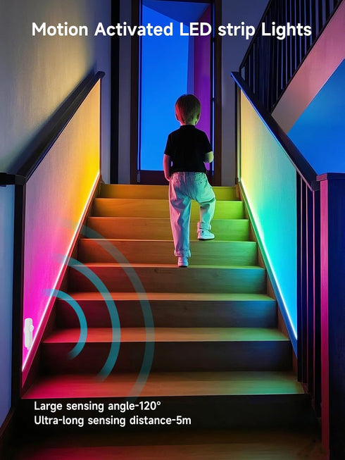 16.4FT 5V KANTUTOE Motion Activated LED Light Strip, Motion Sensor LED Light Indoor with APP Control, Under Bed Lights
