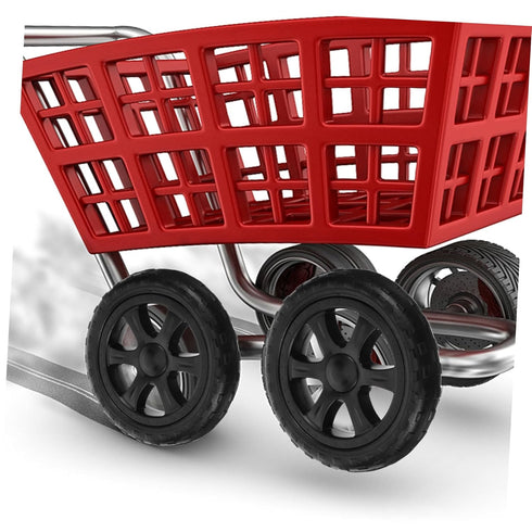 2pcs Shopping Cart Replacement Wheels Collapsible Utility Trolley for Folding Carts