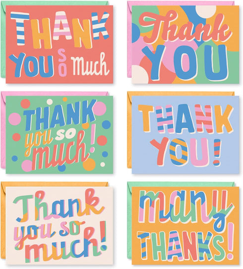 S&O Fun Thank You Cards with Envelopes - Blank decor sheets for
