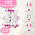 Pink Christmas Lights 25FT 100 Incandescent Bulbs with White Wire for Valentine's Day, Wedding, Party, Indoor & Outdoor