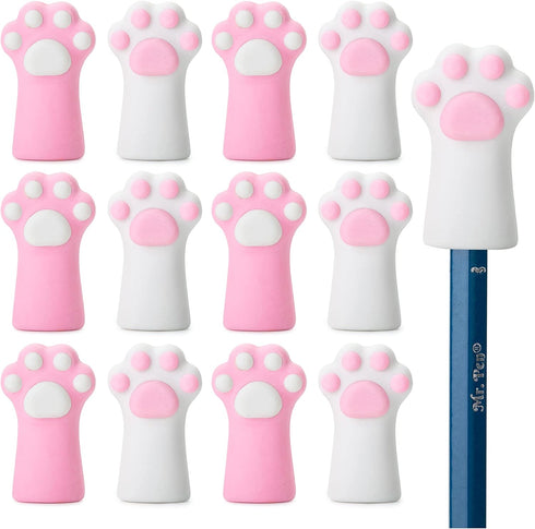 Mr. Pen Cat Paw Top Eraser, 12 Pack, Cute Pencil Toppers for Kids, Fun Erasers, Cap Erasers, Pencil Erasers for School