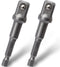 OIIKI 2 Pack 1/2 Inch Square Socket Adapter Bit Set, Hex Impact Driver Power Bits for Automotive DIY