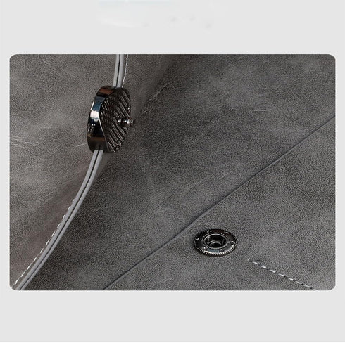 Folder Storage Bag, PU Leather File Set, Project File Bag with Sealing Button, Suitable for A4 Letter Size