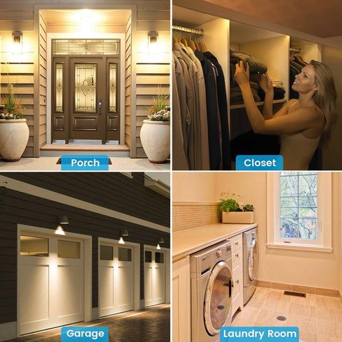 Bulbs, 100W Bulb, 2700K E26 A19 Bulb, 2 Pack Motion Sensor Light Equivalent Motion Activated Security Light Warm White