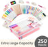 6 Pack Sooez Pencil Boxes, New Extra Large Pencil Case, Plastic Crayon Pen Box, Clear Marker Organizer Craft Storage