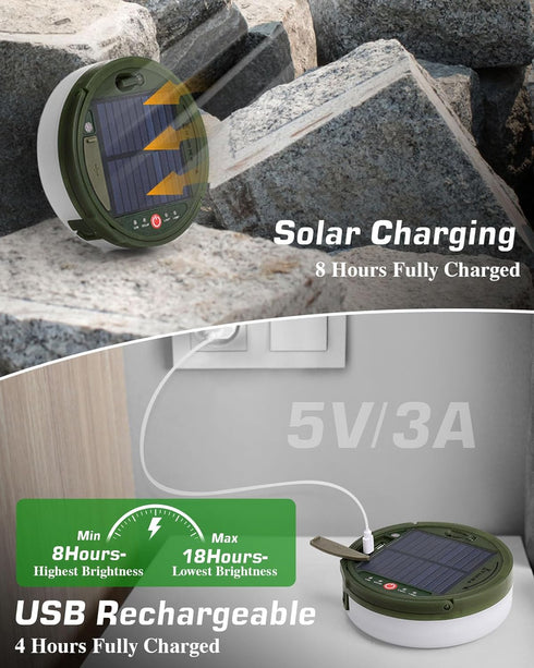 4 1: 39.4Ft 150LEDs, 3600mAh Anpro Solar Camping String Lights in Ultra Long Outdoor String Lights Solar Powered