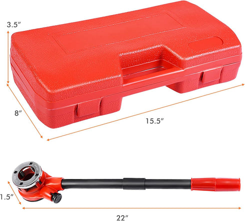 Set 6 1/4", 3/8", 1/2", 3/4", 1", 1-1/4" Goplus Ratchet Pipe Threader Kit, Ratcheting Pipe Threading Tool w/ Dies