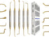 Sinus Lift Kit (5 pcs) - Stainless Steel Cassette Gold Plated for Dental Implant Use by Wise Linkers