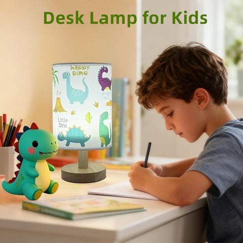 Lonxin-Da 3 Dimmable Dinosaur Kids Table Lamp for Bedroom Kids Bedside Lamp Colors Nightstand Night Light with Cartoon